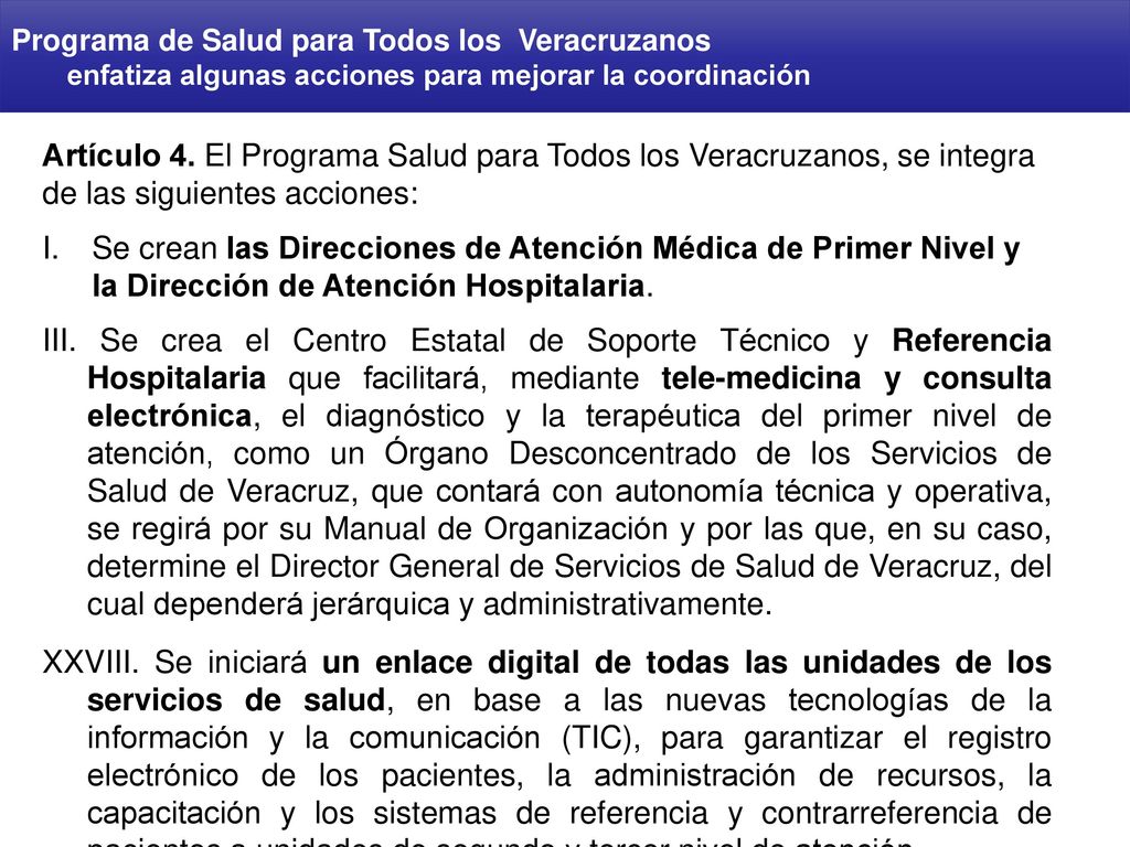 Programa de Salud para Todos los Veracruzanos enfatiza algunas acciones para mejorar la coordinación
