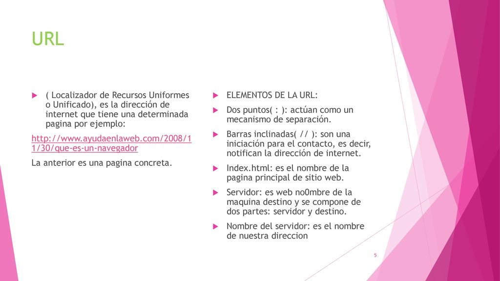 URL ( Localizador de Recursos Uniformes o Unificado), es la dirección de internet que tiene una determinada pagina por ejemplo: