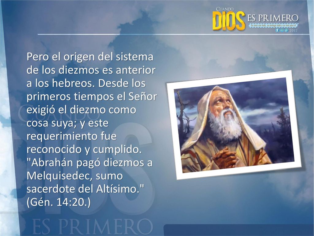 Pero el origen del sistema de los diezmos es anterior a los hebreos