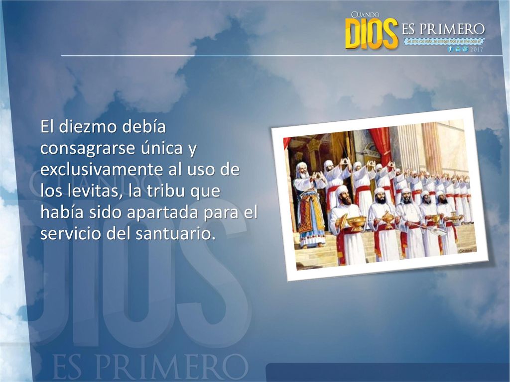 El diezmo debía consagrarse única y exclusivamente al uso de los levitas, la tribu que había sido apartada para el servicio del santuario.