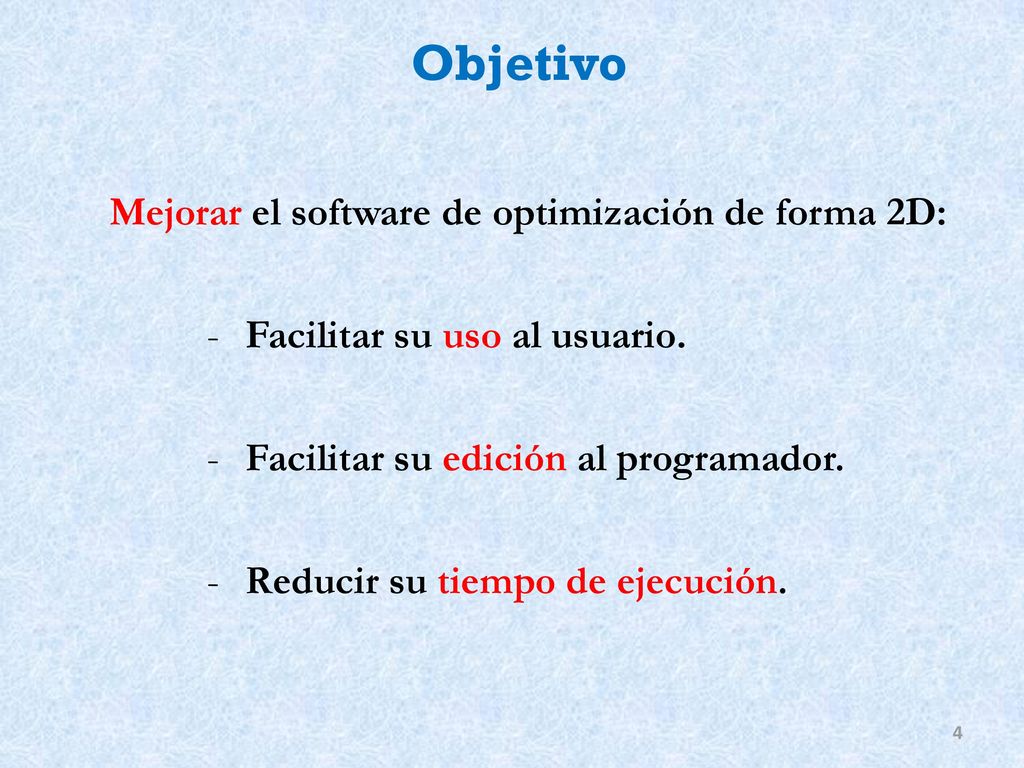 Mejorar el software de optimización de forma 2D:
