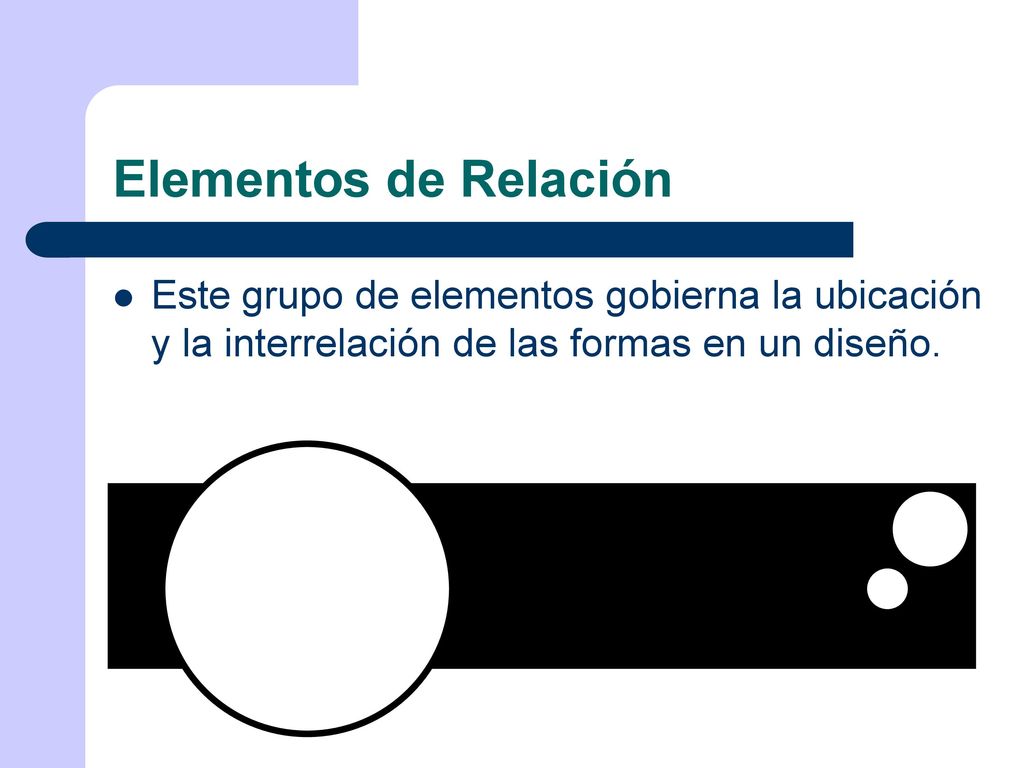 Elementos de Relación Este grupo de elementos gobierna la ubicación y la interrelación de las formas en un diseño.