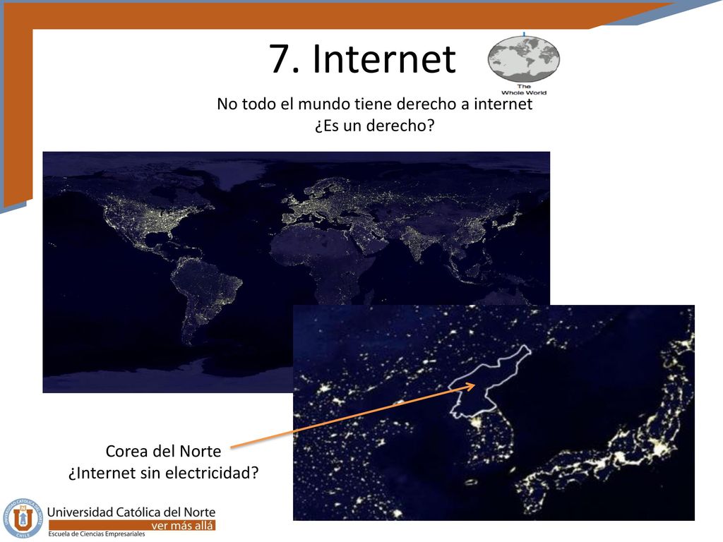 7. Internet No todo el mundo tiene derecho a internet ¿Es un derecho