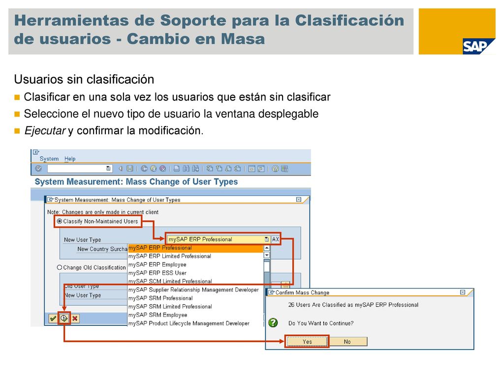 Herramientas de Soporte para la Clasificación de usuarios - Cambio en Masa