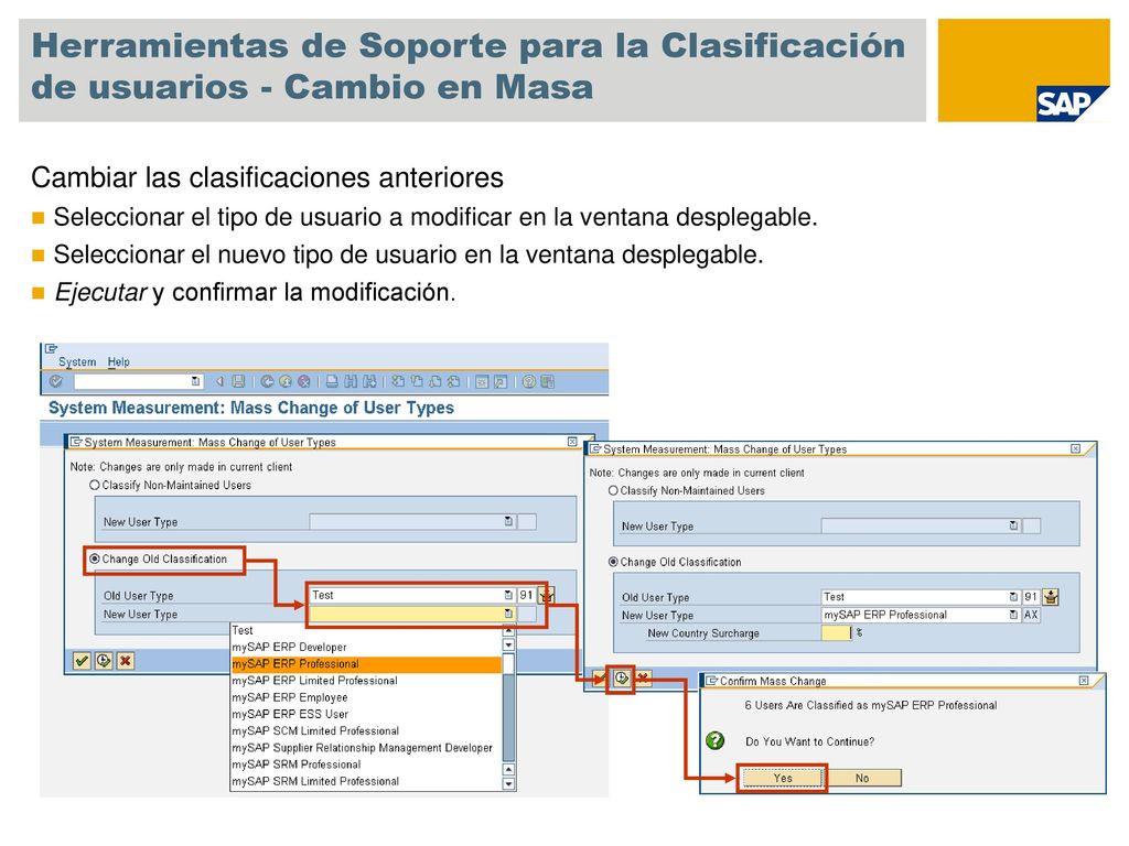 Herramientas de Soporte para la Clasificación de usuarios - Cambio en Masa