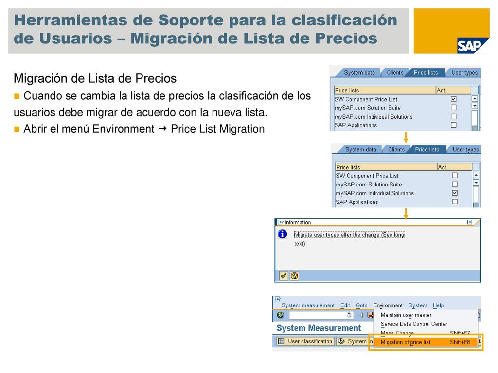 Herramientas de Soporte para la clasificación de Usuarios – Migración de Lista de Precios