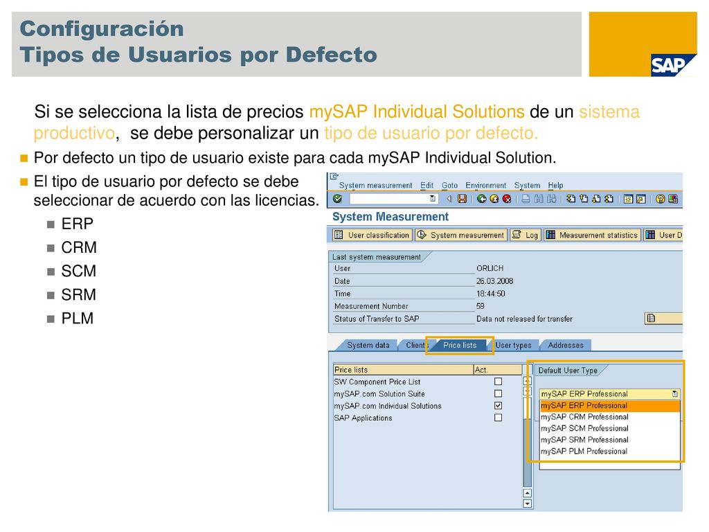 Configuración Tipos de Usuarios por Defecto