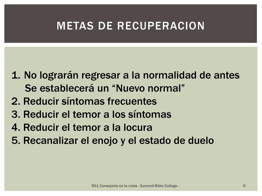 501 Consejería en la crisis - Summit Bible College -