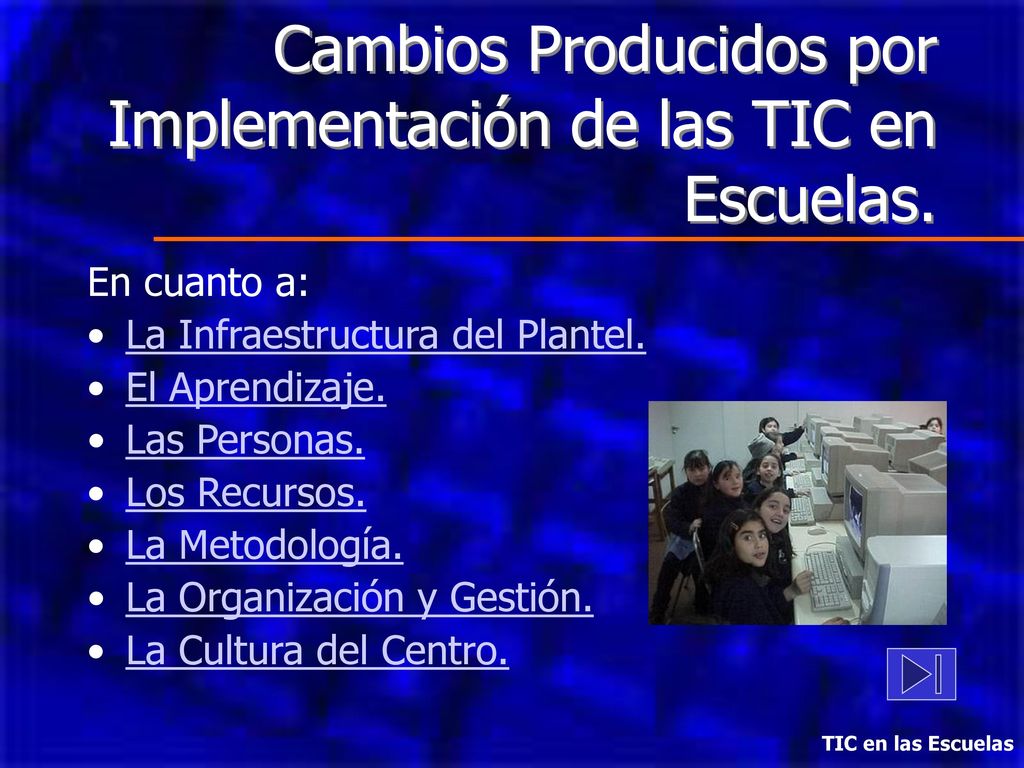 Cambios Producidos por Implementación de las TIC en Escuelas.