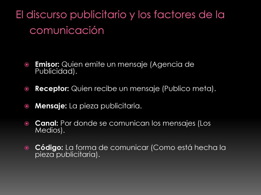 El discurso publicitario y los factores de la comunicación