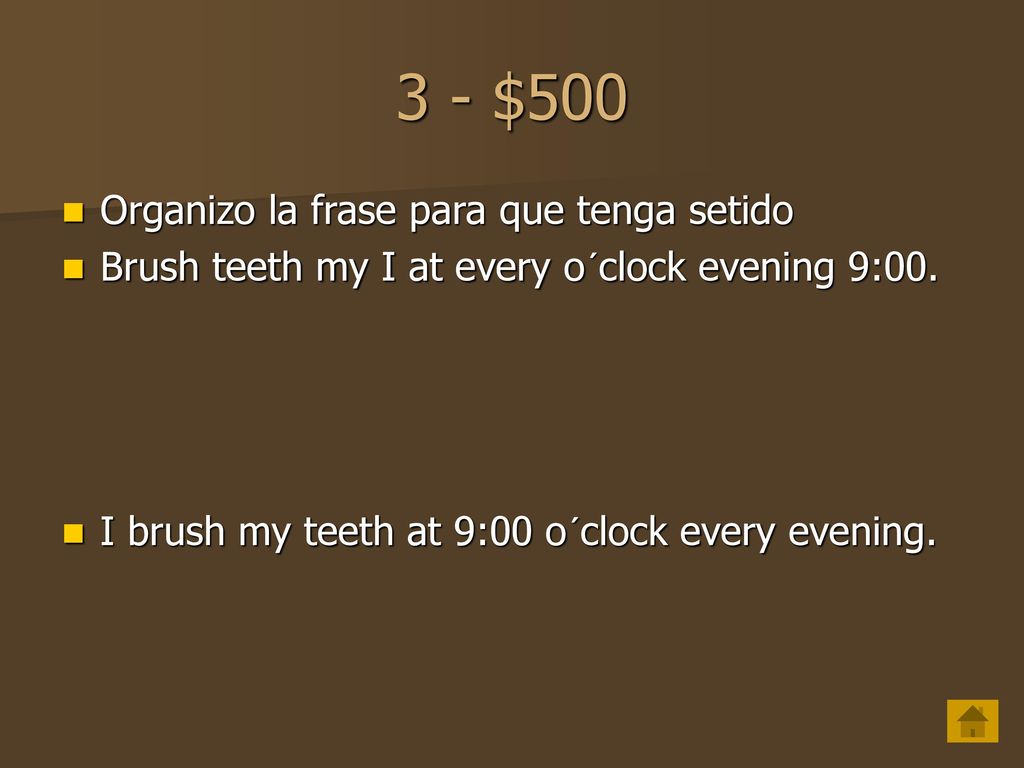 3 - $500 Organizo la frase para que tenga setido