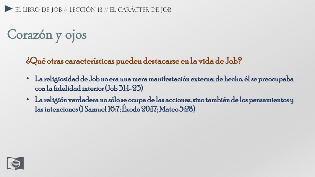 El libro de Job // Lección 13 // El carácter de Job