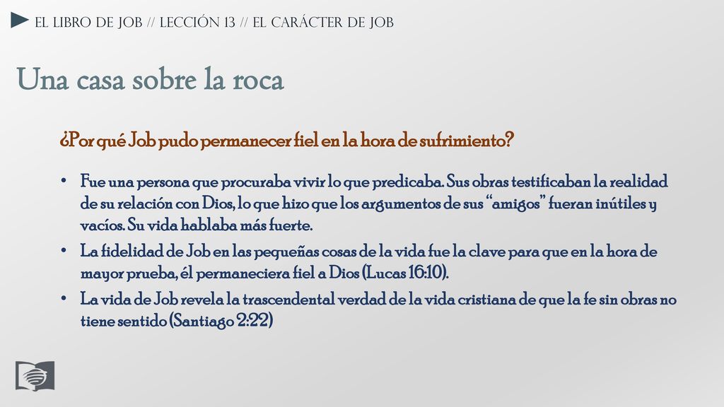 El libro de Job // Lección 13 // El carácter de Job