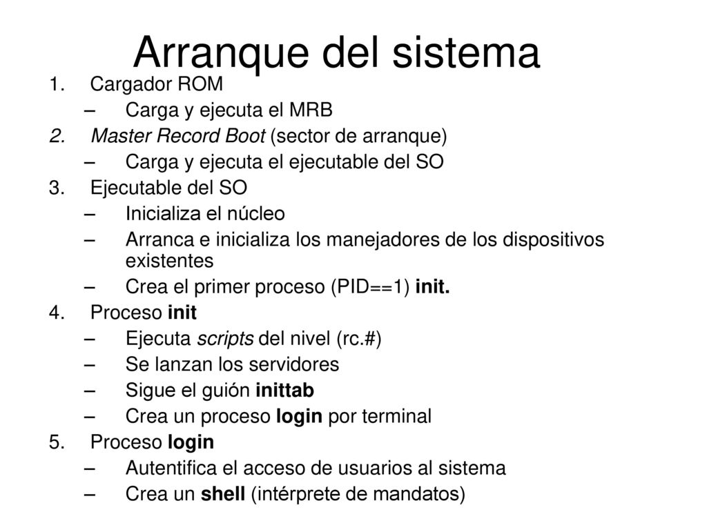 Arranque del sistema Cargador ROM Carga y ejecuta el MRB