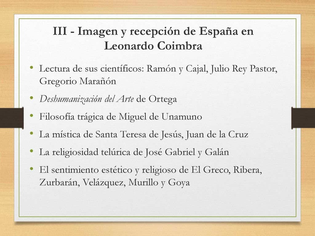 III - Imagen y recepción de España en Leonardo Coimbra