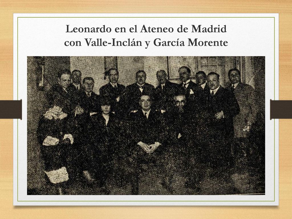 Leonardo en el Ateneo de Madrid con Valle-Inclán y García Morente