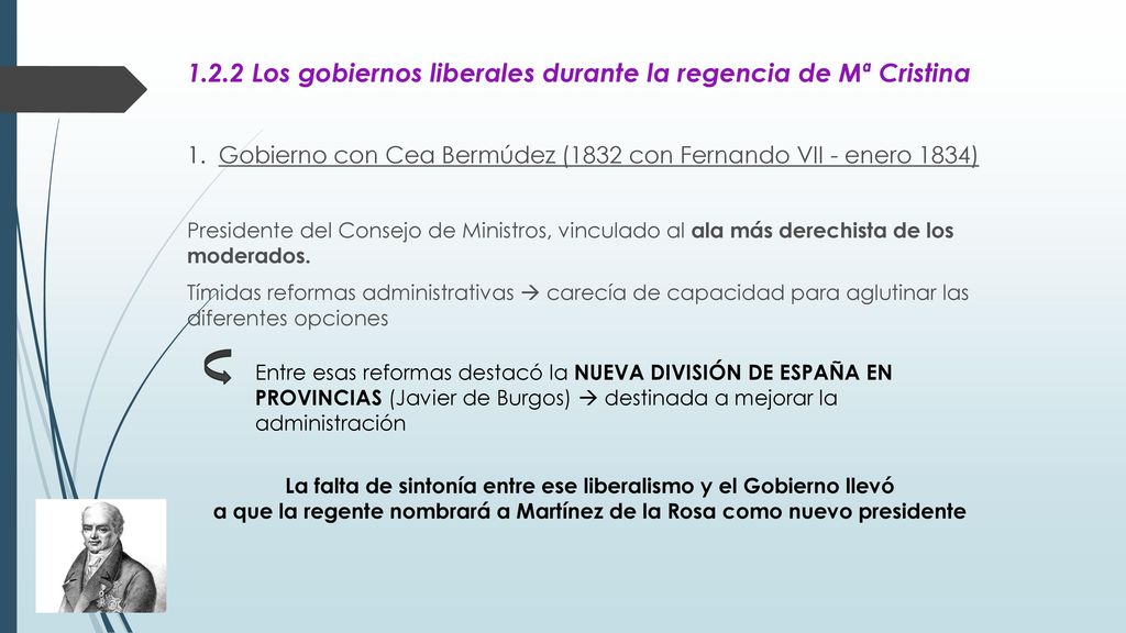 1.2.2 Los gobiernos liberales durante la regencia de Mª Cristina