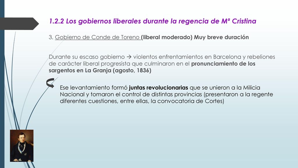 1.2.2 Los gobiernos liberales durante la regencia de Mª Cristina