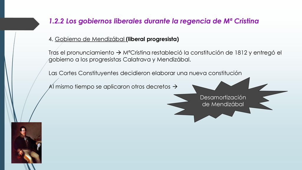 1.2.2 Los gobiernos liberales durante la regencia de Mª Cristina