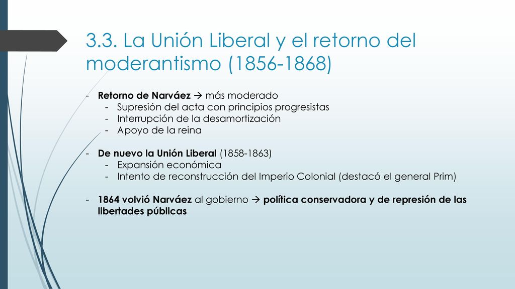 3.3. La Unión Liberal y el retorno del moderantismo ( )