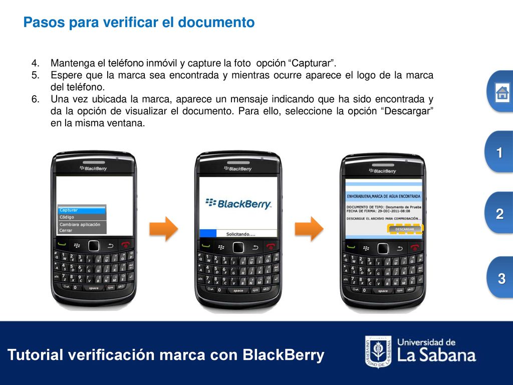 Tutorial verificación marca con BlackBerry