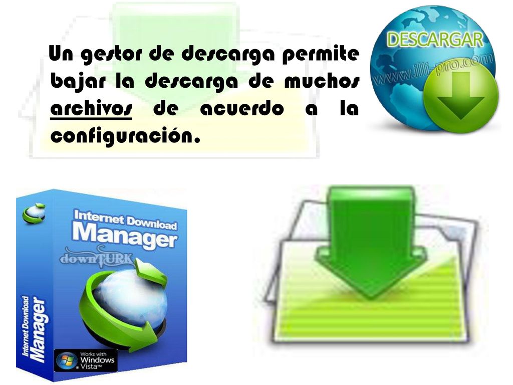 Un gestor de descarga permite bajar la descarga de muchos archivos de acuerdo a la configuración.