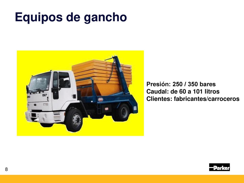 Equipos de gancho Presión: 250 / 350 bares Caudal: de 60 a 101 litros