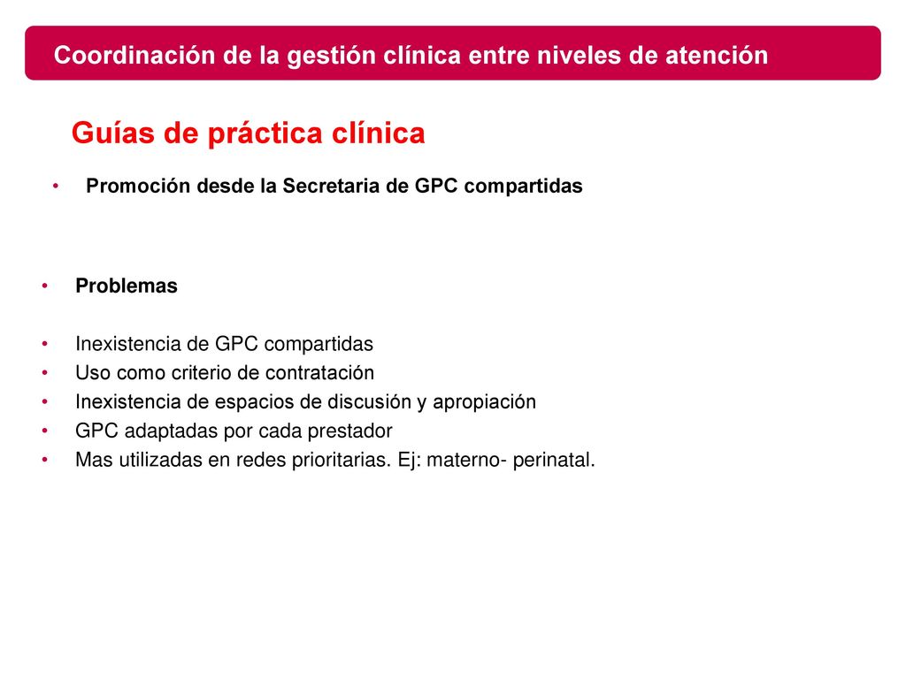 Coordinación de la gestión clínica entre niveles de atención