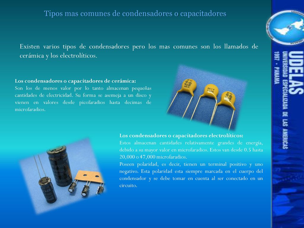 Tipos mas comunes de condensadores o capacitadores