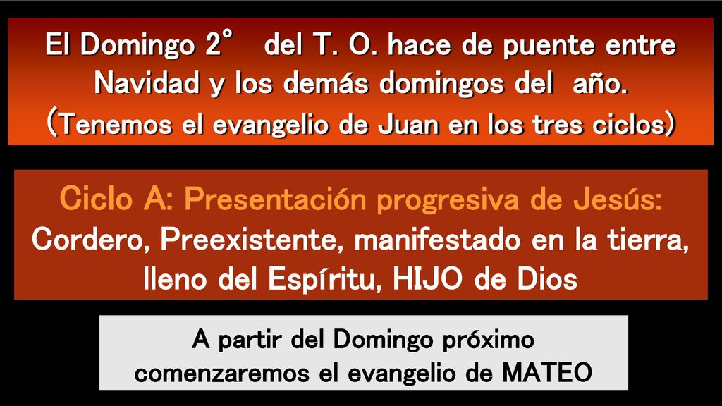 A partir del Domingo próximo comenzaremos el evangelio de MATEO