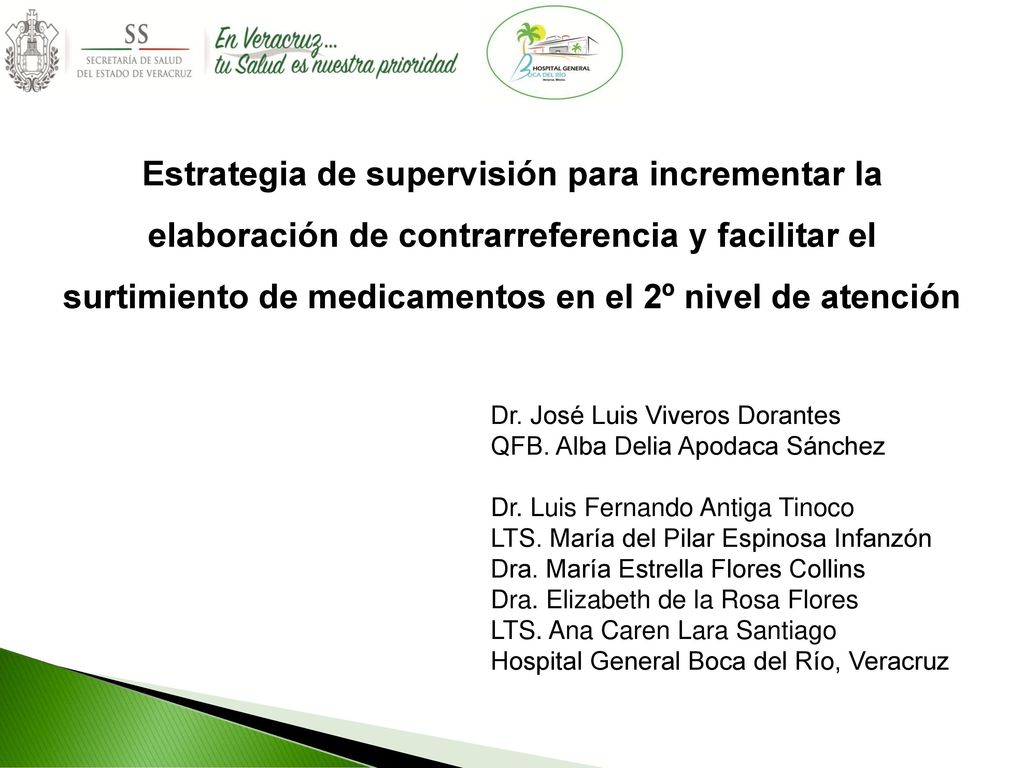 Estrategia de supervisión para incrementar la elaboración de contrarreferencia y facilitar el surtimiento de medicamentos en el 2º nivel de atención