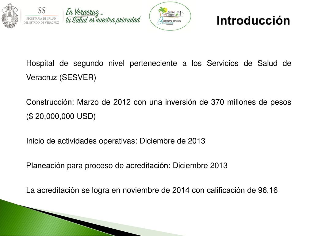 Introducción Hospital de segundo nivel perteneciente a los Servicios de Salud de Veracruz (SESVER)