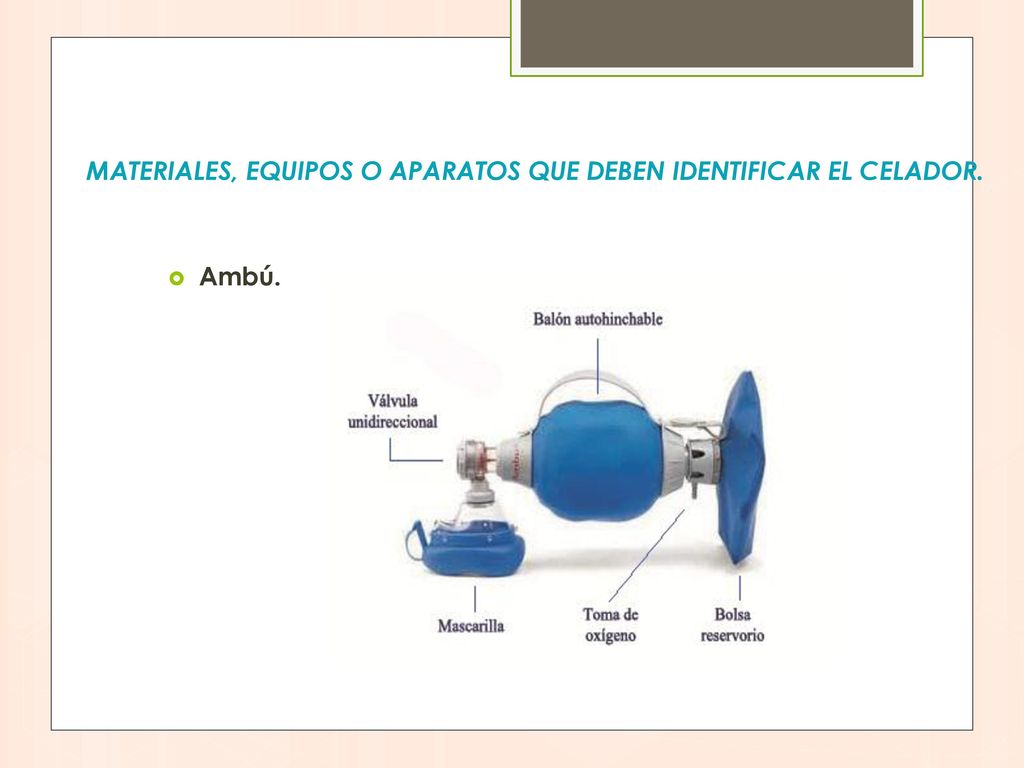 Materiales, equipos o aparatos que deben identificar el celador.