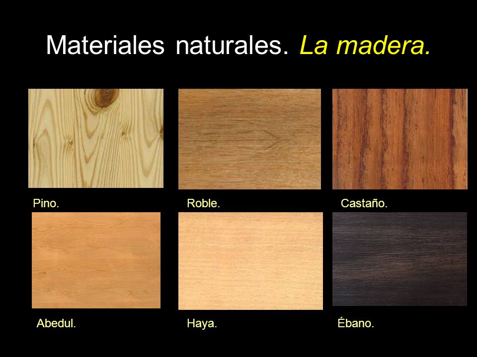Materiales naturales. La madera.