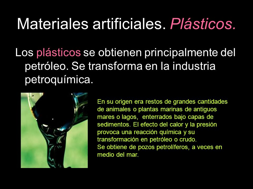 Materiales artificiales. Plásticos.