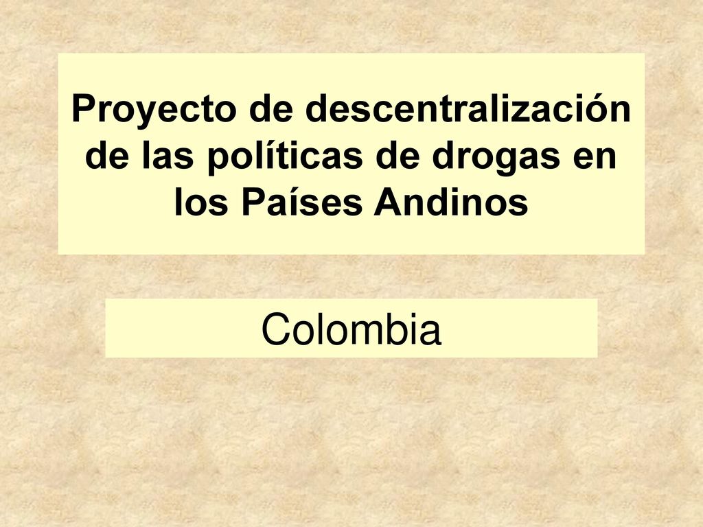 Proyecto de descentralización de las políticas de drogas en los Países Andinos