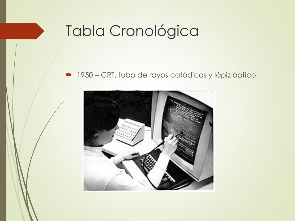 Tabla Cronológica 1950 – CRT, tubo de rayos catódicos y lápiz óptico.