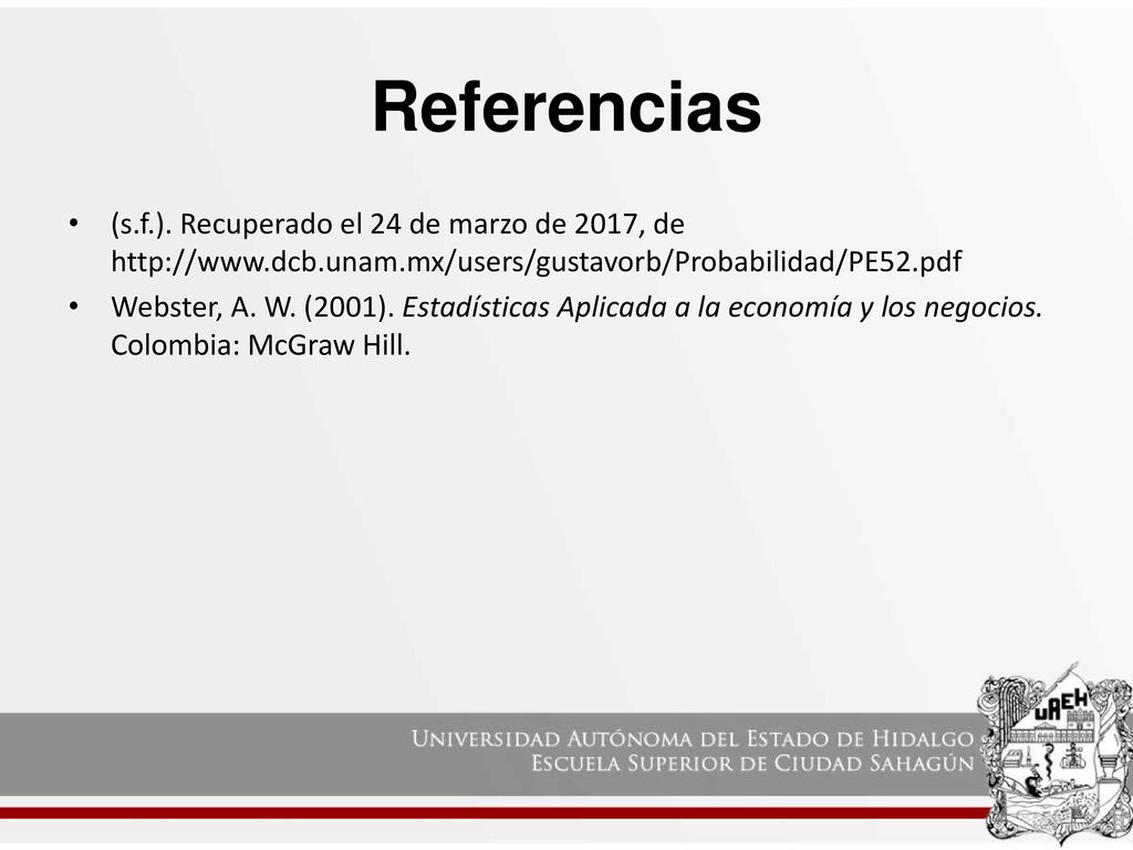 Referencias (s.f.). Recuperado el 24 de marzo de 2017, de