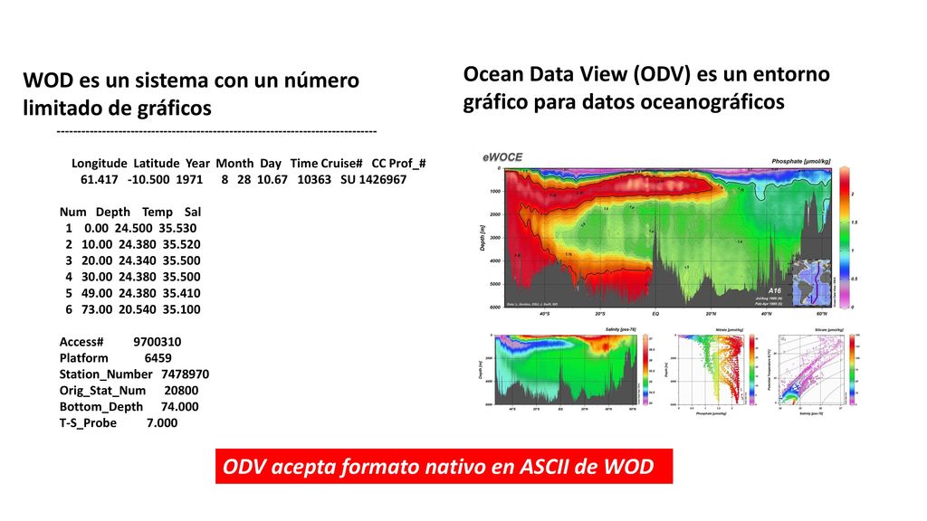 Ocean Data View (ODV) es un entorno gráfico para datos oceanográficos