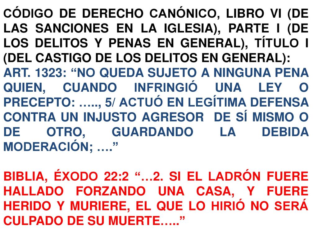 CÓDIGO DE DERECHO CANÓNICO, LIBRO VI (DE LAS SANCIONES EN LA IGLESIA), PARTE I (DE LOS DELITOS Y PENAS EN GENERAL), TÍTULO I (DEL CASTIGO DE LOS DELITOS EN GENERAL):