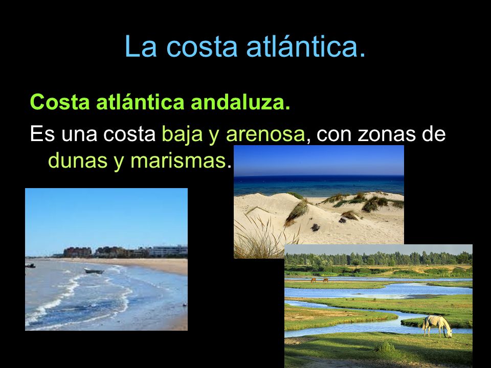 La costa atlántica. Costa atlántica andaluza.