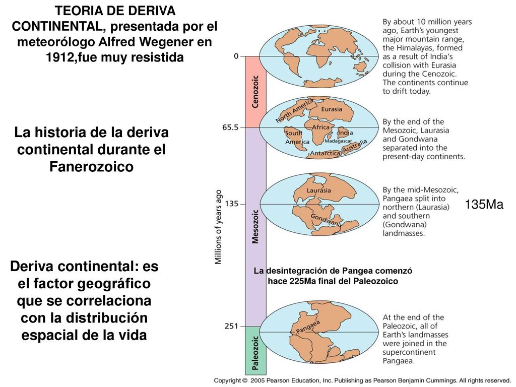 La historia de la deriva continental durante el Fanerozoico