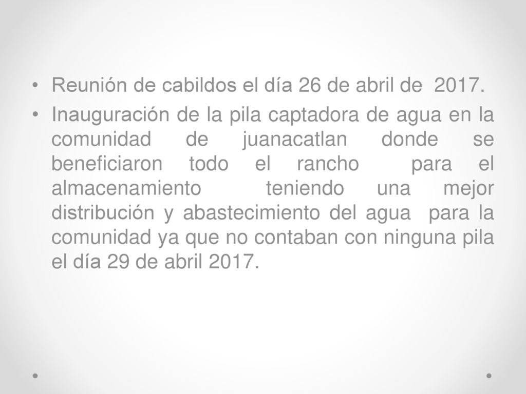 Reunión de cabildos el día 26 de abril de 2017.