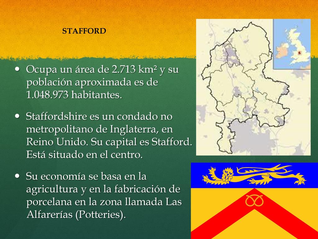STAFFORD Ocupa un área de km² y su población aproximada es de habitantes.