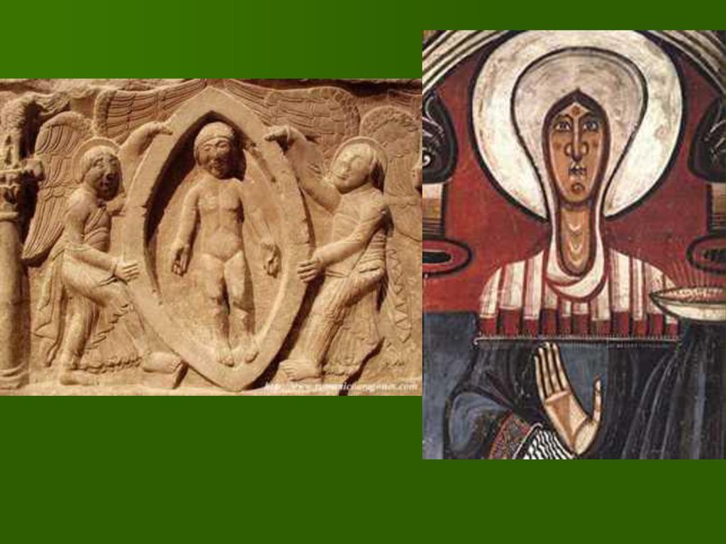 El arte románico es, pues, un arte de figuras humanas recortadas linealmente sobre superficies planas que actúan como fondos diferenciadores, o sólo de significación cromática, en el caso de las artes del color.