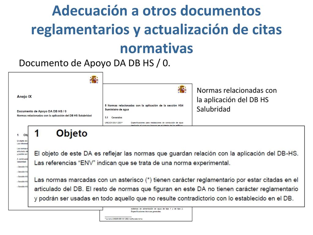 Adecuación a otros documentos reglamentarios y actualización de citas normativas