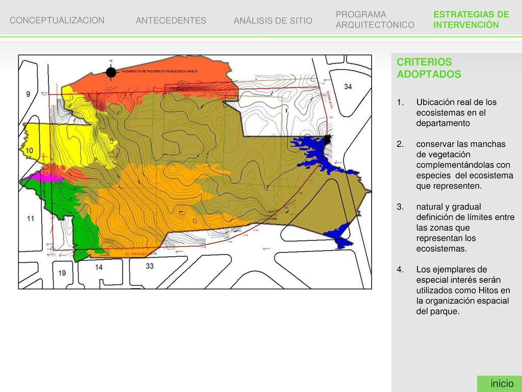 CRITERIOS ADOPTADOS Ubicación real de los ecosistemas en el departamento.