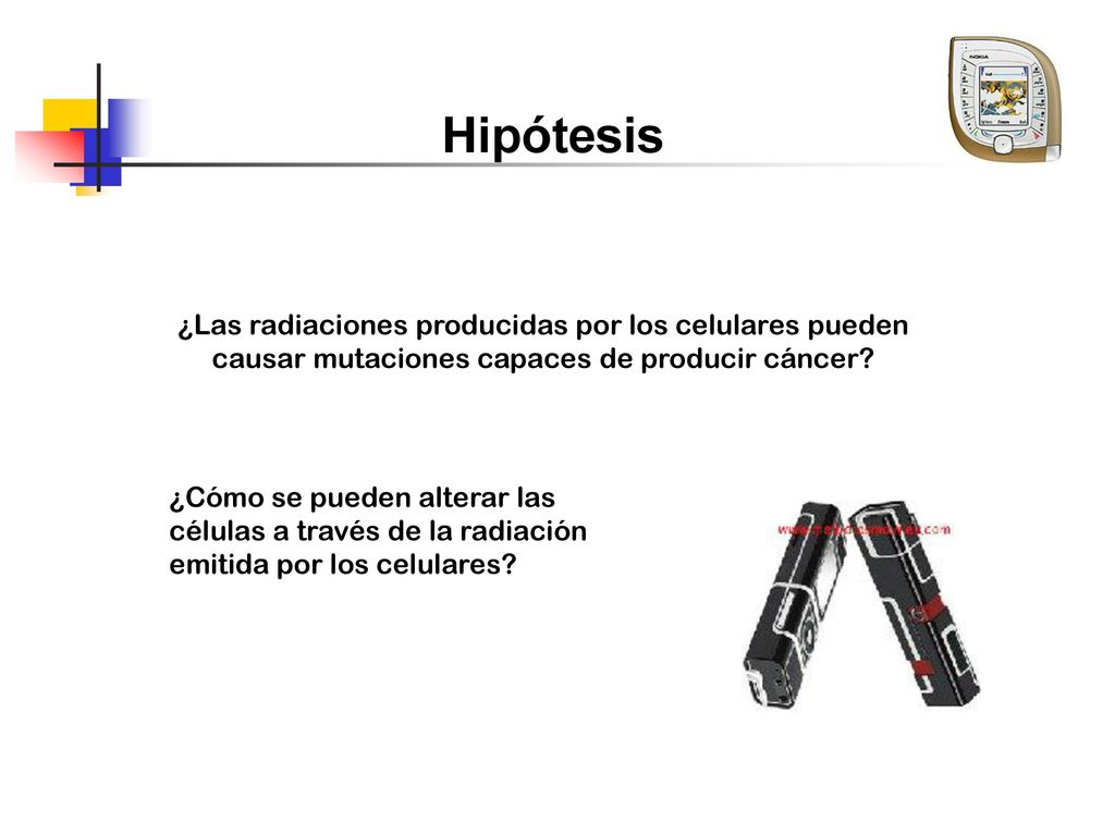 Hipótesis ¿Las radiaciones producidas por los celulares pueden causar mutaciones capaces de producir cáncer