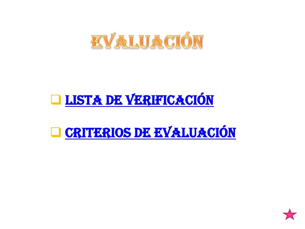 Evaluación Lista de Verificación Criterios de Evaluación