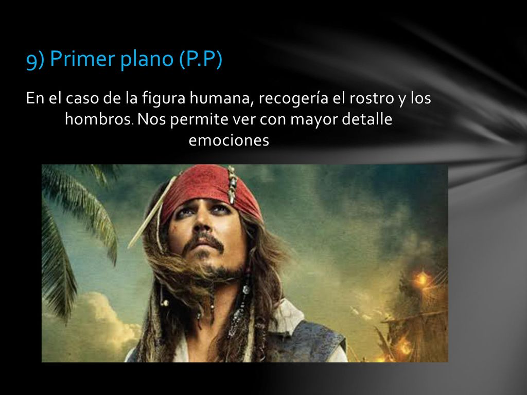 9) Primer plano (P.P) En el caso de la figura humana, recogería el rostro y los hombros.
